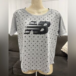 BNWOT New Balance  Gray Polka Dot Tee